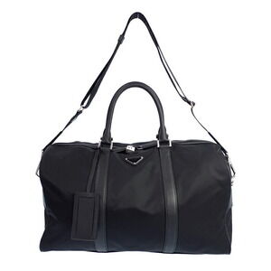 Prada ReNylon Saffiano leather duffle bag Black